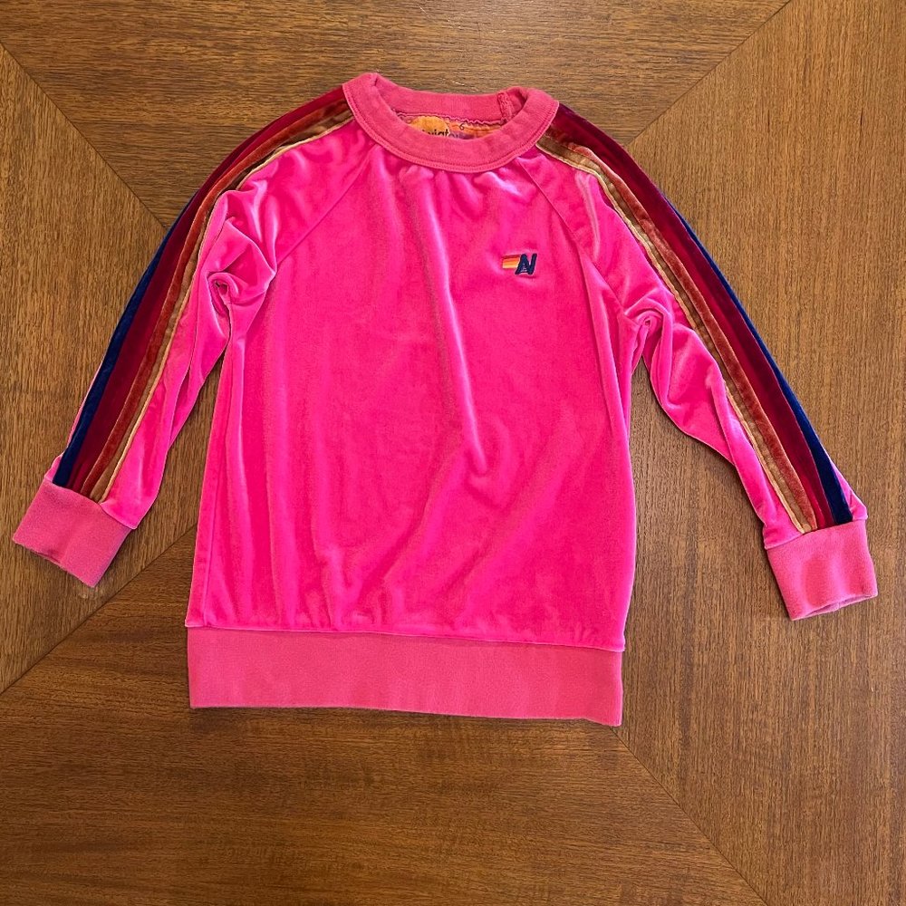 Aviator Nation Velour Sweatshirt Pink 6
